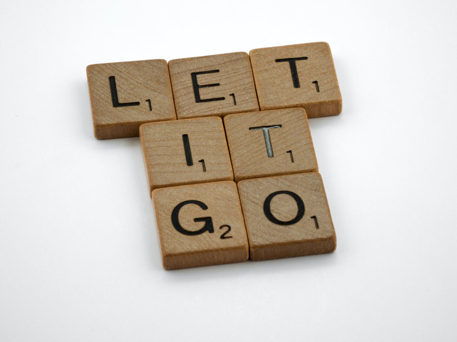 brown wooden blocks with message on a white surface